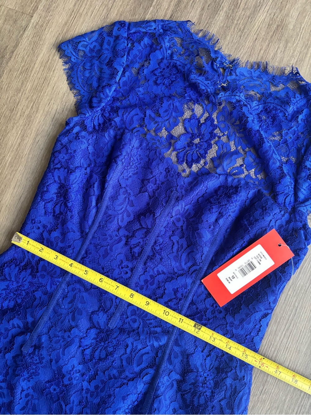 NWT Monique Lhuillier Lace Sheath Open Back Dress Size 10 - Picture 8 of 12